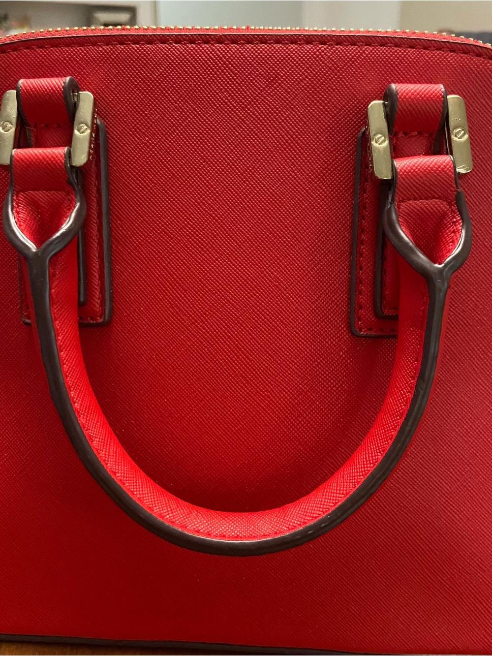 Tory Burch Mini Red Dome Satchel with Gold Logo - Picture 9 of 12